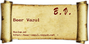 Beer Vazul névjegykártya